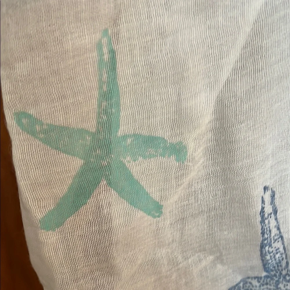 Starfish Print Beach Infinity Scarf